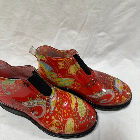 Sloggers Lovely Short Waterproof Rain Boots - Red Paisley - Picture 4 of 4